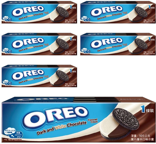 OREO 奧利奧 夾心餅乾 黑白巧克力口味, 105g, 6盒