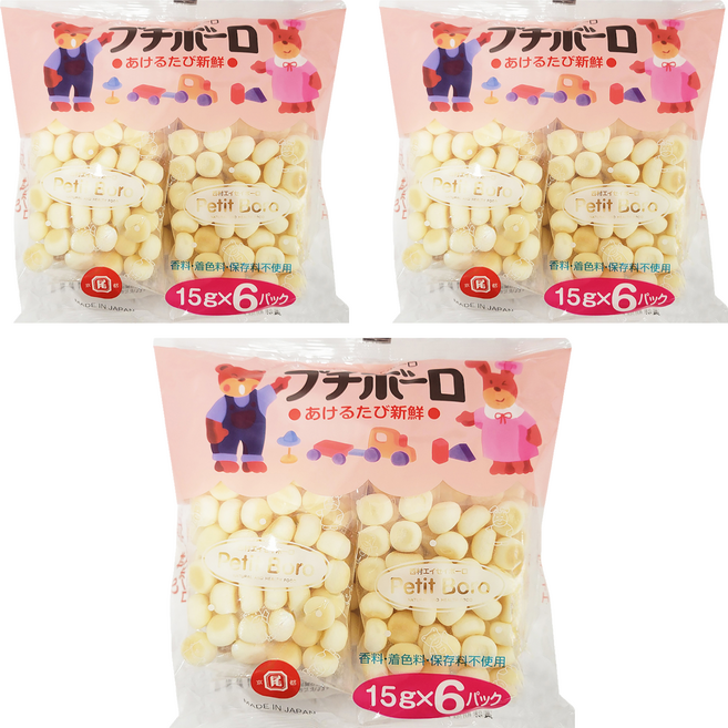 西村 福吉蛋酥 6入, 原味, 90g, 3袋
