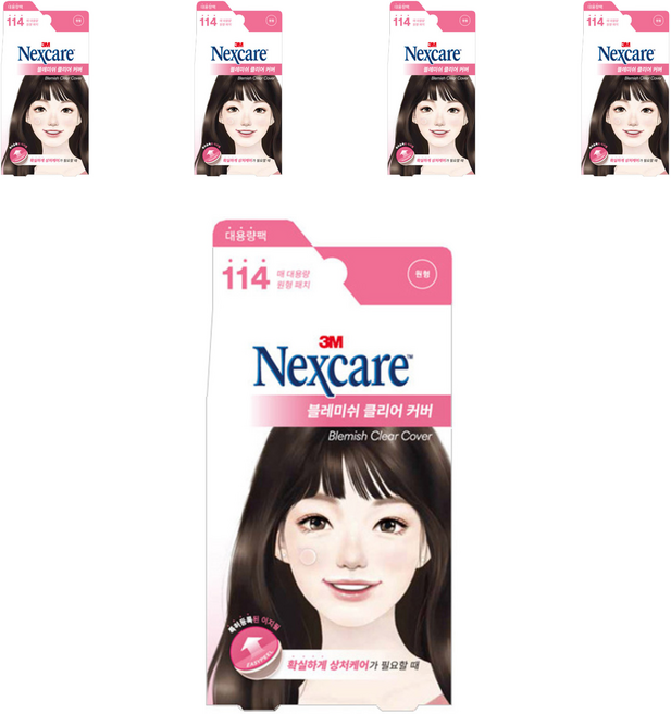 넥스케어 3M 블레미쉬 클리어 커버 이지필, 114개입, 5개