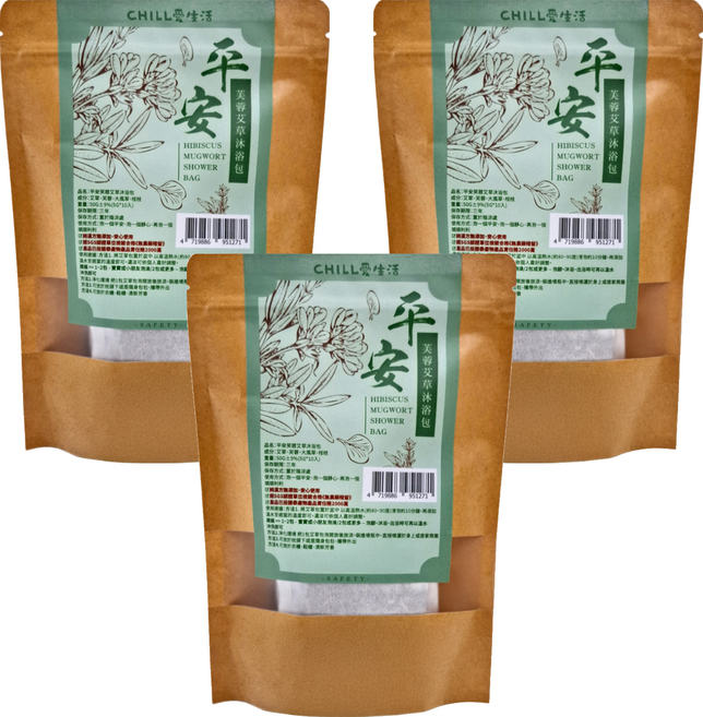CHILL 愛生活 平安芙蓉艾草沐浴包 5g 10包, 50g, 3袋