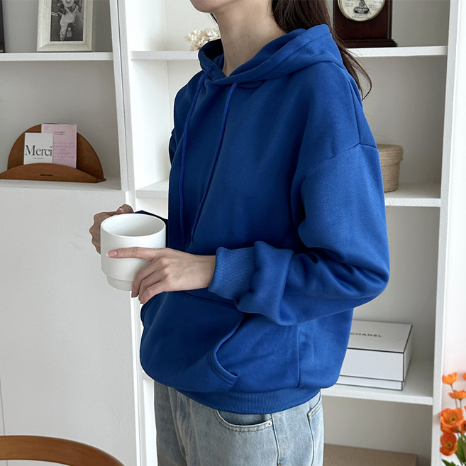 라라온 여성용 심플 베이직 후드 긴팔 티셔츠 TSP1272