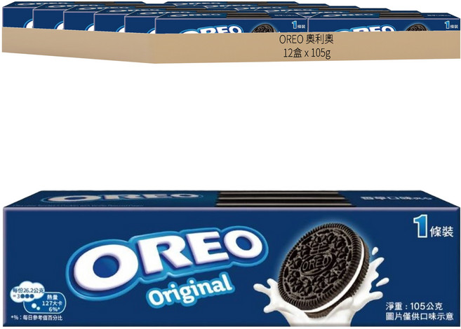 OREO 奧利奧 夾心餅乾 香草口味, 105g, 12盒