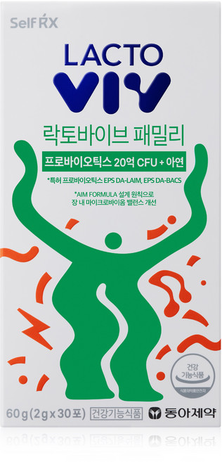 동아제약 락토바이브 패밀리 EPS 특허 유산균 30p, 60g, 1개