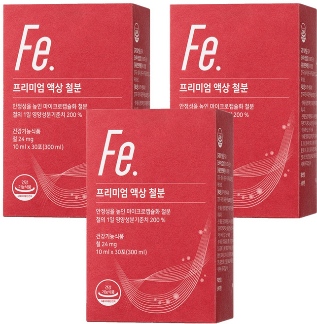 뉴트리모어 프리미엄 액상 철분, 300ml, 3개