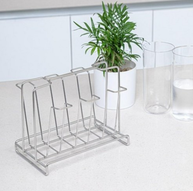 홈파워 스테인리스 6구 컵걸이, 실버, 1개