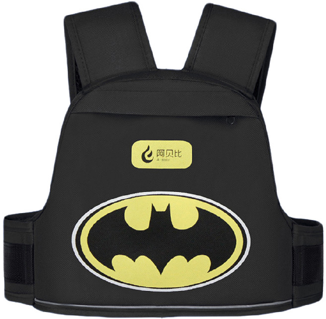 Batman 蝙蝠俠 高質感加厚兒童機車安全帶 升級版 黑色蝙蝠俠, 1個