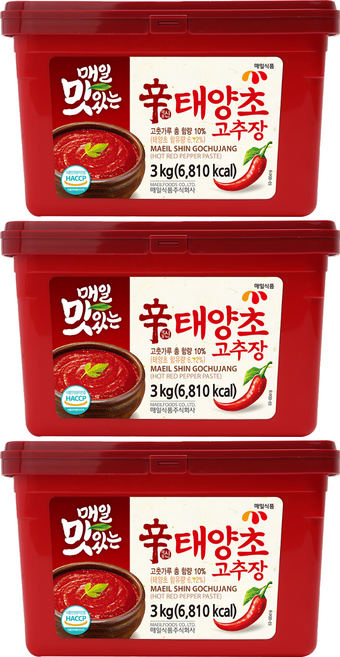 매일식품 매일 맛있는 신태양초 고추장, 3kg, 3개