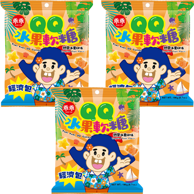 乖乖 QQ水果軟糖經濟包, 190g, 3袋