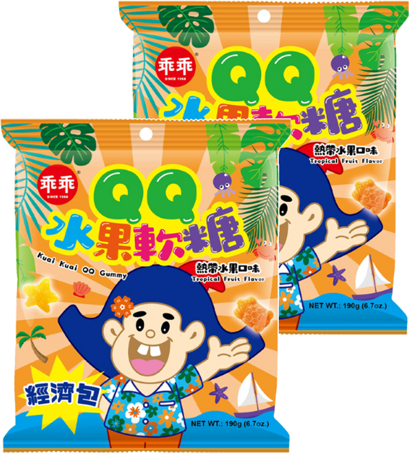 乖乖 QQ水果軟糖經濟包, 190g, 2袋