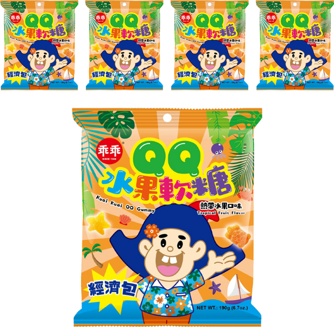 乖乖 QQ水果軟糖經濟包, 190g, 5袋