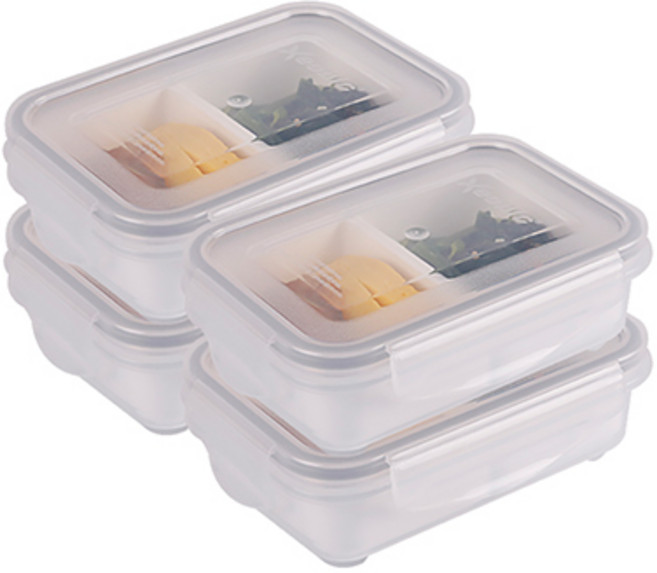 제오닉 나눔 찬통 2칸 480ml, 4개, 480ml용기4개,칸칸이8개