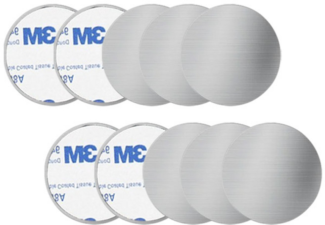 어반카 휴대폰 마그네틱 자석 스틸패치 원형 40 x 40 mm 10p, 1개, Silver