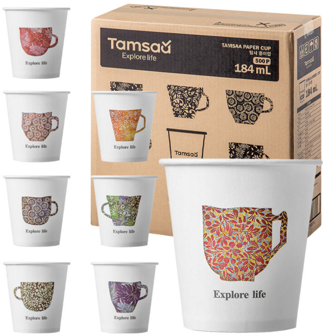 탐사 고평량 종이컵 184ml, 500개, 1세트
