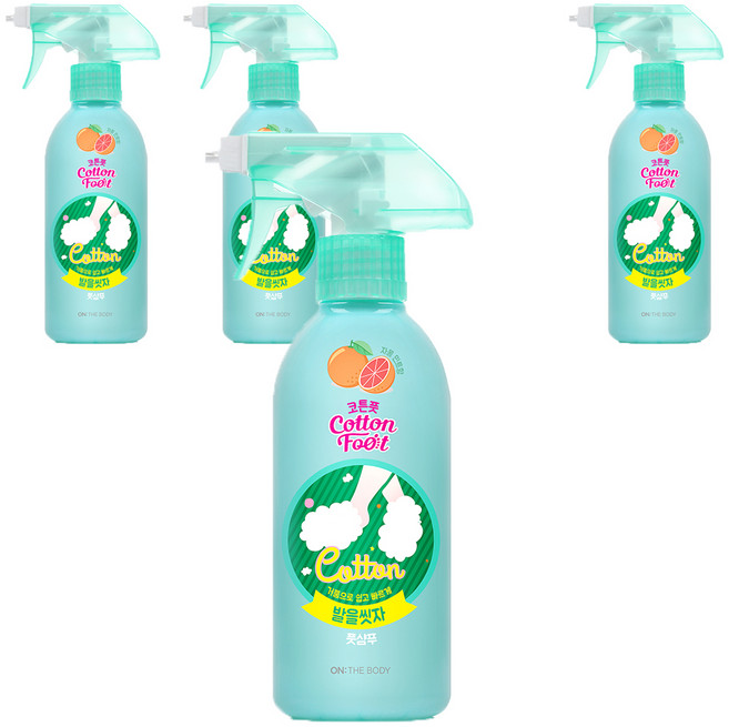온더바디 코튼풋 발을 씻자 풋샴푸 자몽민트향, 1개입, 4개, 385ml