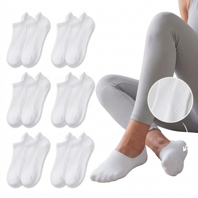 플로우데이 논슬립 미끄럼방지 필라테스 발목 요가양말 6켤레