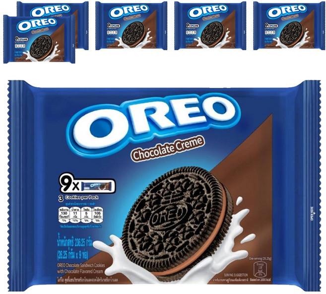 OREO 奧利奧 夾心餅乾隨手包 巧克力口味 9入, 236.25g, 6袋