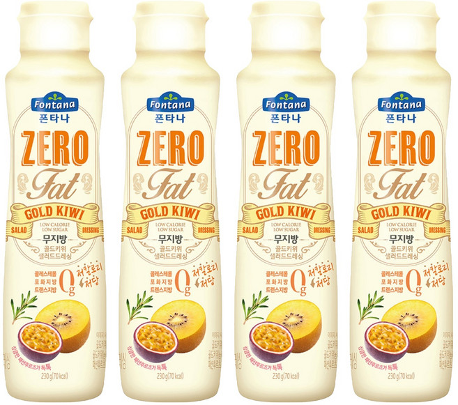 폰타나 저당 저칼로리 무지방 골드키위 드레싱, 230g, 4개