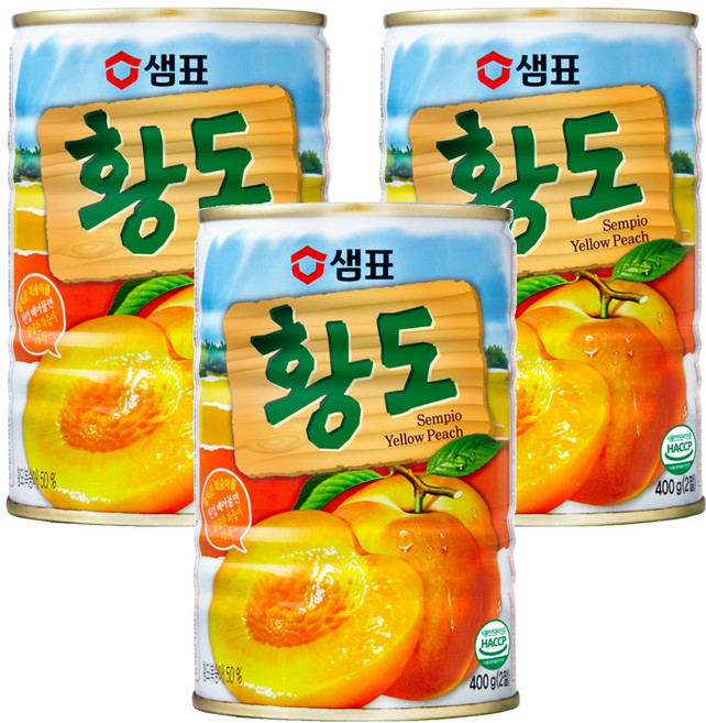 Sempio 膳府 黃桃罐頭, 400g, 3罐