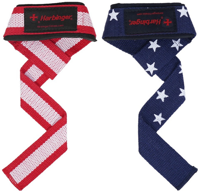 하빈져 패디드 코튼 리프팅 헬스 스트랩, 플래그, 1세트