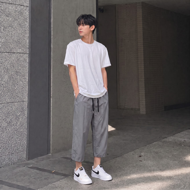 Starbean 男士休閒兩穿寬版八分褲