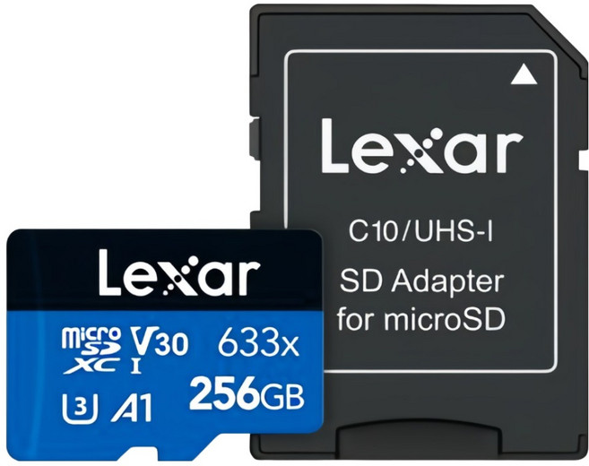 Lexar 雷克沙 High Performance 633X MicroSDXC 256GB 記憶卡 含轉接器 V30 UHS-1 A1 U3, 1個