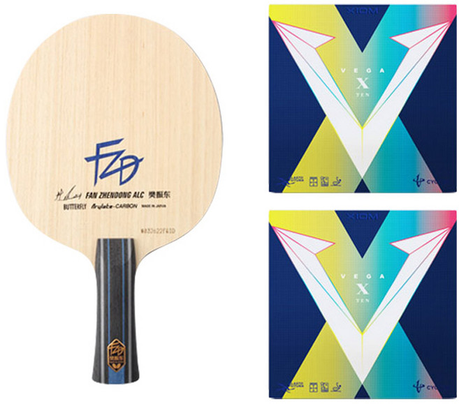 버터플라이 판젠동ALC FL 탁구목판 + 베가텐 탁구러버 2p 세트, 1개