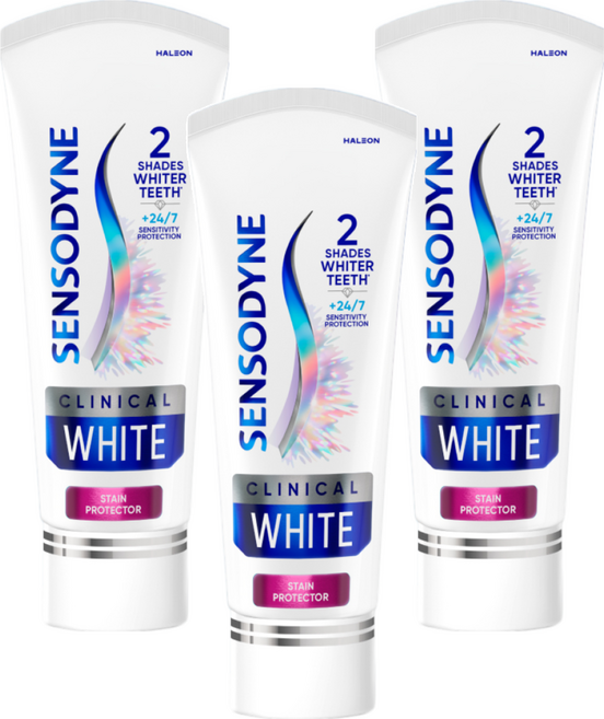 SENSODYNE 舒酸定 專研亮白抗敏牙膏, 100g, 3條