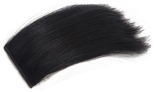 하이유니 인모 헤어뽕 똑딱이 붙임머리 피스 8 x 10cm, 네츄럴블랙, 1개