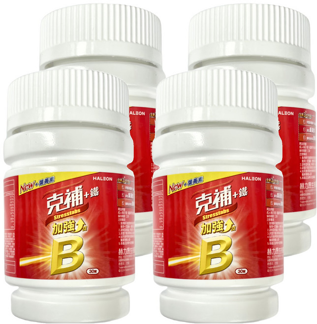 克補 加鐵加強錠, 30顆, 4罐
