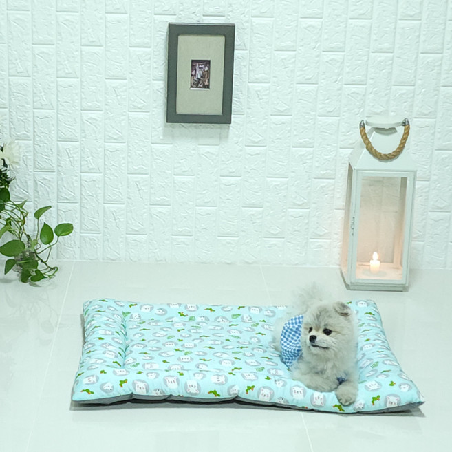 두기펫 반려동물 쿨 인견 매트, 인견 라마블루, 1개