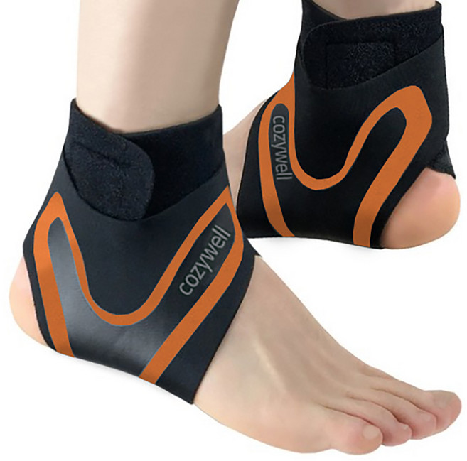 코지웰 스포츠 발목 보호대 좌우 세트, 1세트, 오렌지