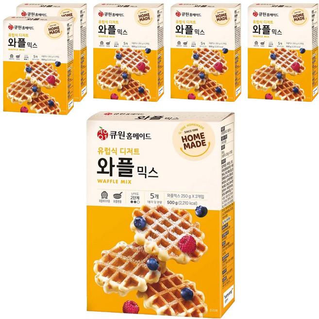 큐원 홈메이드 와플믹스, 500g, 6개