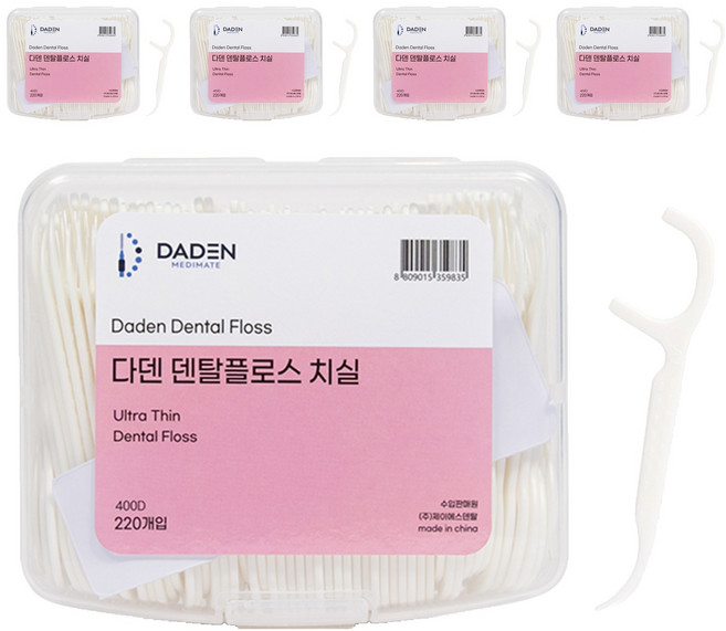 다덴 400D 덴탈플로스 Y형 치실, 75mm, 220개입, 5세트