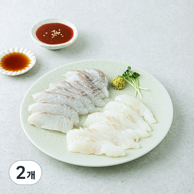 노량진수산시장 중도매인 90번 광어 농어회(냉장), 200g, 2개