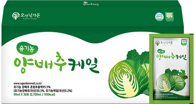 오가닉가든 유기농 양배추케일즙 30p, 2.7L, 1개