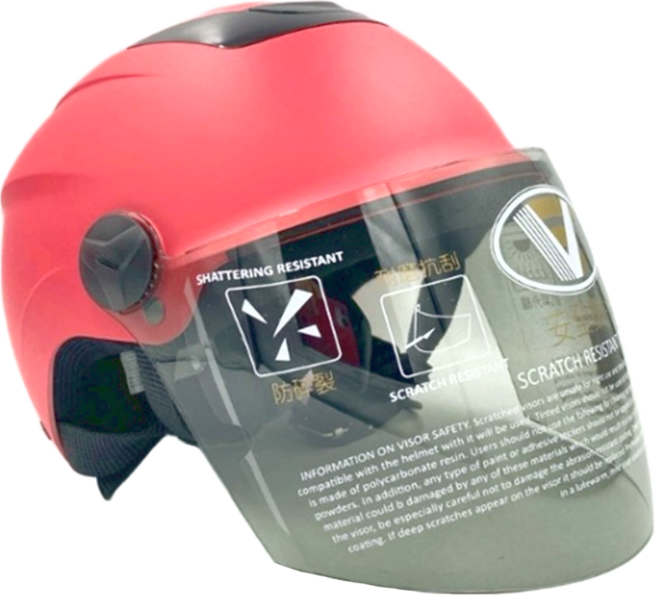 EVO 半罩式雪帽款安全帽 附長鏡片, 消光深粉