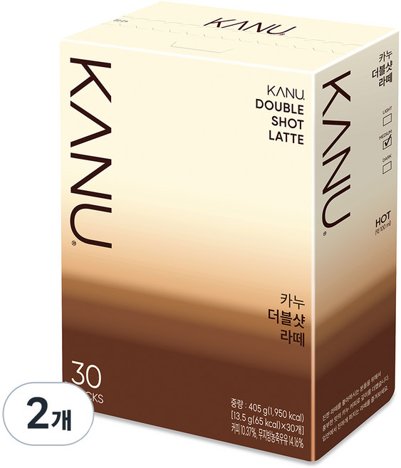 카누 더블샷 라떼, 13.5g, 30개입, 2개
