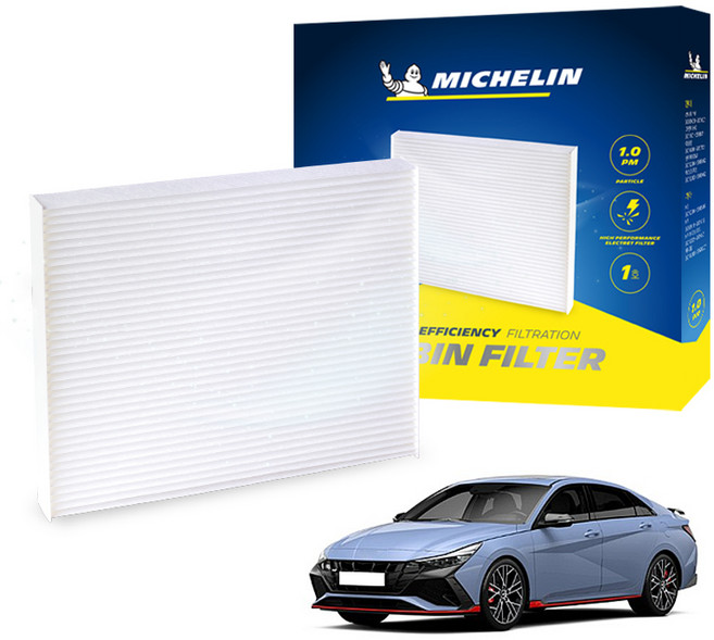 미쉐린 차량용 에어컨필터 PM1.0 12호 아반떼 N라인 CN7 2020년 6월~, 1개, CF-0112