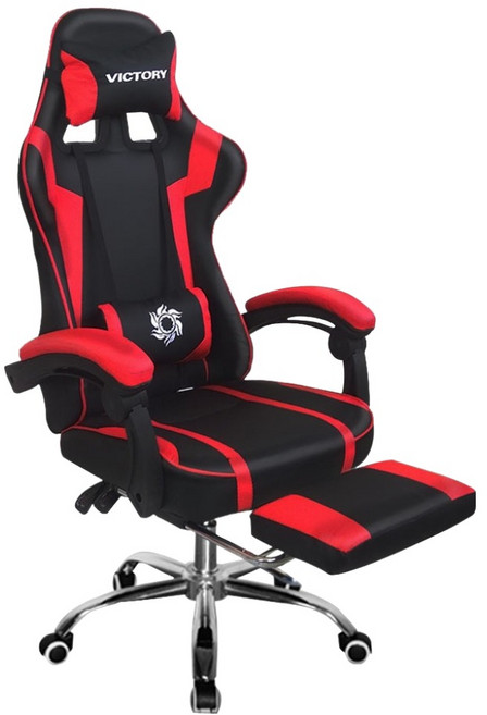 LOGIS 邏爵 賽車電競皮椅 升級擱腳抬, 黑紅色