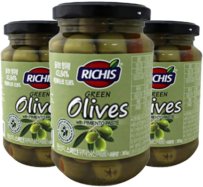 (주)동서 리치스 그린 올리브, 365g, 3개