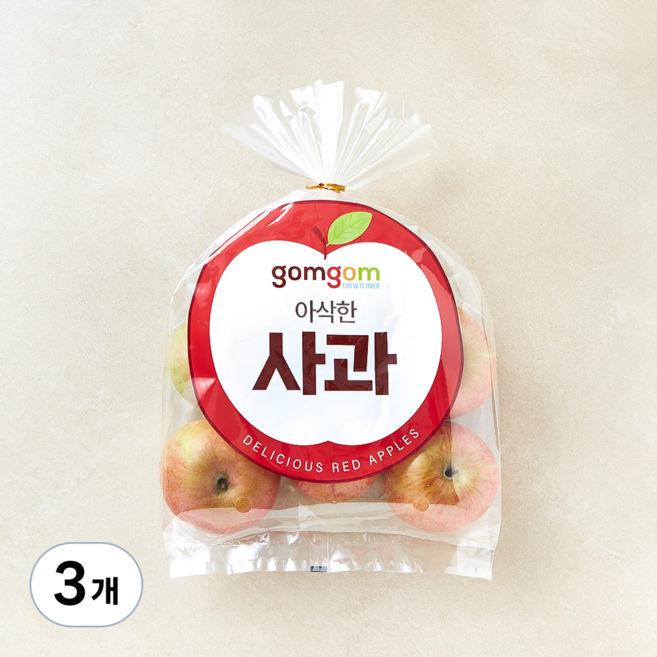 곰곰 당도선별 안동사과, 1kg(소과), 3개