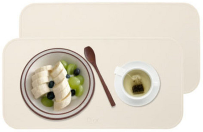 디아르 플래티넘 실리콘 식탁매트 브런치, 아이보리, 39 x 19.5 cm, 2개