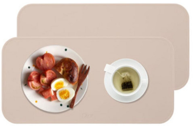 디아르 플래티넘 실리콘 식탁매트 브런치, 베이비핑크, 39 x 19.5 cm, 2개