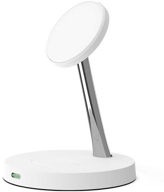 만렙 2in1 아이폰 맥세이프 이어폰 무선충전기, 화이트, 1개