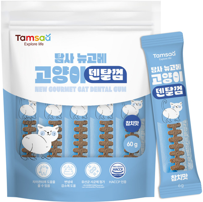 탐사 고양이 뉴고메 덴탈껌, 60g, 1개, 참치맛