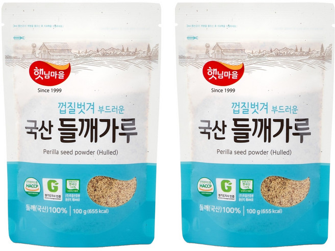햇님마을 껍질벗겨 부드러운 국산 들깨가루, 100g, 2개