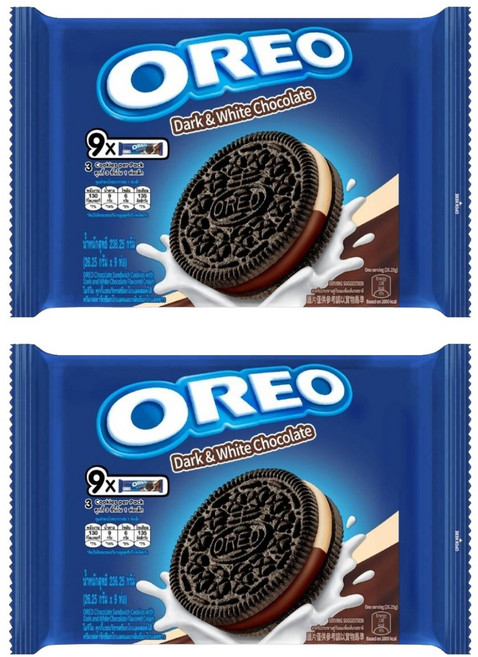 OREO 奧利奧 夾心餅乾隨手包 黑白巧克力口味, 236.25g, 2袋