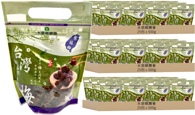 水里鄉農會 台灣梅 紫蘇, 500g, 75包