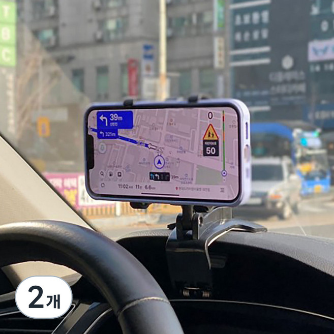 808 차량용 스마트폰 계기판 대시보드 거치대, 2개, 블랙