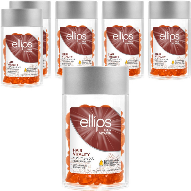 ellips 意立詩 活力護髮維他命 含人參與蜂蜜 50入, 6個, 50ml